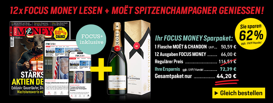 FOCUS MONEY + MOET Spitzenchampagner!
