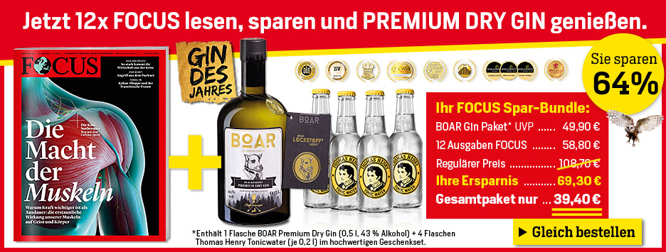 FOCUS + Boar Gin Black für 38,20€