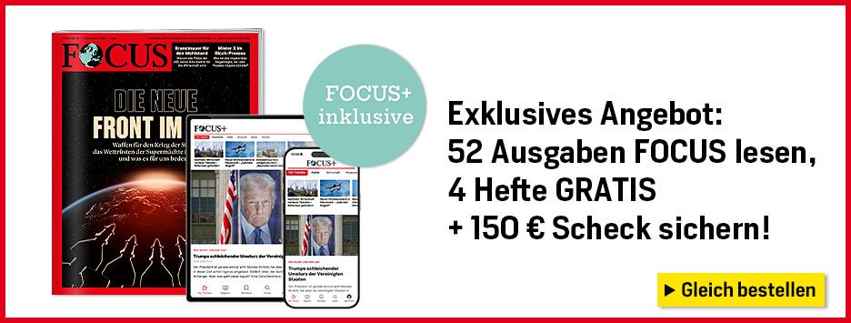 52 x FOCUS, 4 Hefte gratis + 150 € Scheck