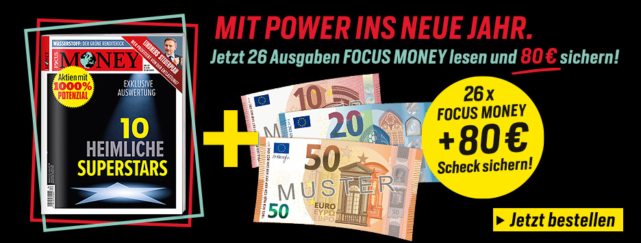 FOCUS-MONEY Print oder Digital 26 Ausgaben + 80 € Scheck