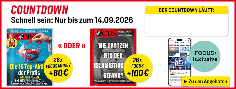 FOCUS 26 Ausgaben werben + 100€ Scheck - Countdown