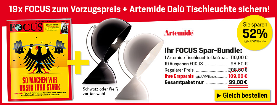 FOCUS - Special Abo + Artemide Tischleuchte